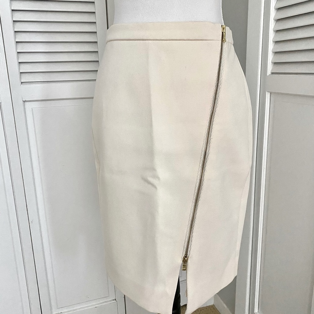JCrew Pencil Skirt with Asymmetrical Gold Zipper